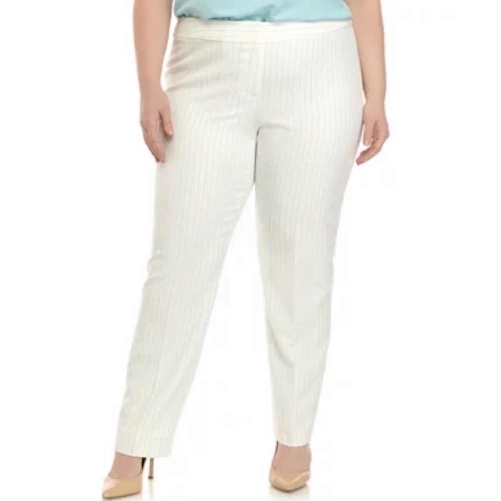 🆕 Nine West The Skinny pinstripe mid rise chino dress pan…